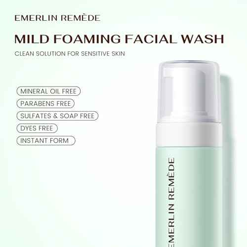 Mild Foaming Facial Wash Cleanser Mousse with Aloe Leaf Water, Amino Acids & Vitamin B5, Gentle Hydrating Face Wash for All Skin Types, 200ml