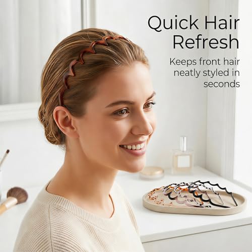 Zig Zag Non-Slip Hair Bands Set - Flexible Retro 90s Y2K Style for Women