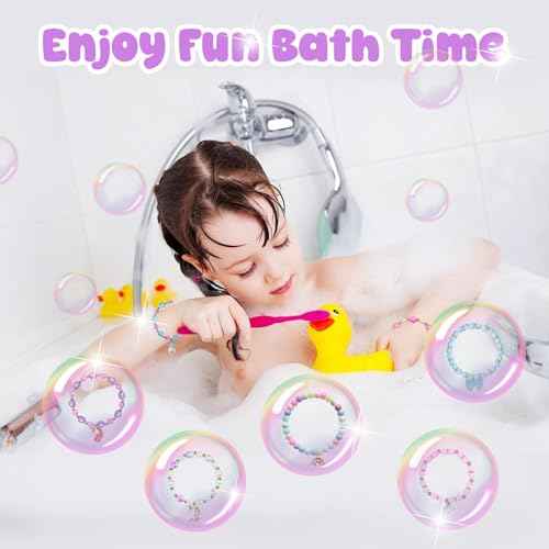 Bath Bombs for Kids Girls with Surprise Toys Inside, Unicorn Bath Bombs with Jewelry Toys Gifts for Girls 3 4 5 6 7 8 Years Old Birthday Christmas, Handmade Bubble Fizzies Bath Ball (Package May Vary)