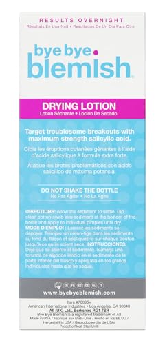 Bye Bye Blemish Acne Drying Lotion, Reduce Pimples Overnight 1oz, 1-Pack