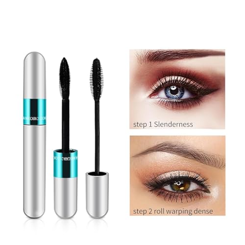 2-in-1 Waterproof Mascara with 4D Silk Fiber - 5x Lengthening