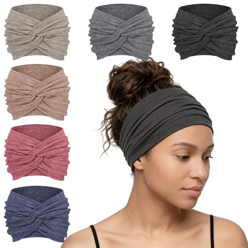 Extra Wide Headbands for Women, 6 Pack - Twisted Knot