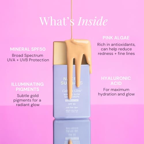 Naked Sundays CabanaGlow¢â Illuminating Tinted Sunscreen Serum Drops SPF 50 ? Hydrating, Brightening, Zinc Oxide Daily Face Sunscreen with Skin-Perfecting Pigments