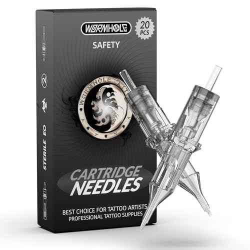 Wormhole Tattoo 20Pcs Tattoo Needles 3RL Disposable Tattoo Cartridge Needles Round Liner for Tattoo Gun Cartridge Machine Permanent Makeup (1003RL)