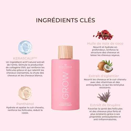 COCOSOLIS GROW Hair Growth Conditioner | Fast Hair Growth & Anti-Aging Moisture Treatment | Strengthens Follicles | For Dry, Curly & Thin Hair | With Vitamin E & Kerascalp | Vegan Hair Care