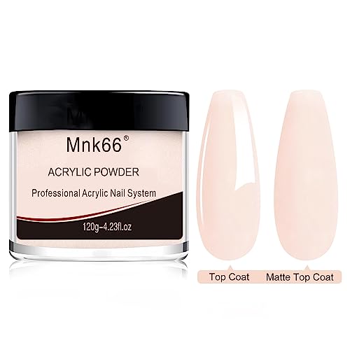 Mnk66 Acrylic Powder Professional Clear Pink Nude Milky White Acrylic Nail Powder for Nail Extension, French Nail Art 3D Flowers, Nail Carving, Beginner (YSJF004-30g)