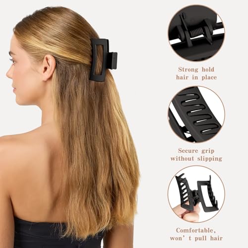 12-Piece Hair Claw Clips Set for Women—Small, Medium & Large All-Purpose Hair Pins (Black) by Tisenla