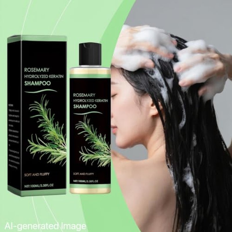 Organic Rosemary Hair Growth Shampoo with Hydrolyzed Keratin - 3.38 Fl Oz