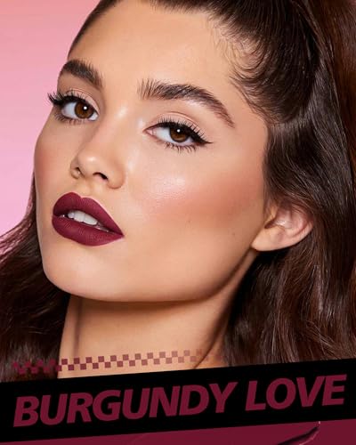 Burgundy Matte Liquid Lipstick - 16 Hour Long Lasting, Cruelty Free