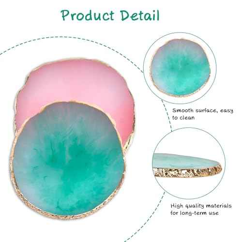 2 Pcs Nail Polish palettes Resin Nail Art Palette Golden Edge Gel Nail Polish Holder Nail Tray,Makeup Display Board Cosmetic Mixing Tools