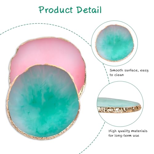 2-Piece Resin Nail Art Palette Set with Gold Edge
