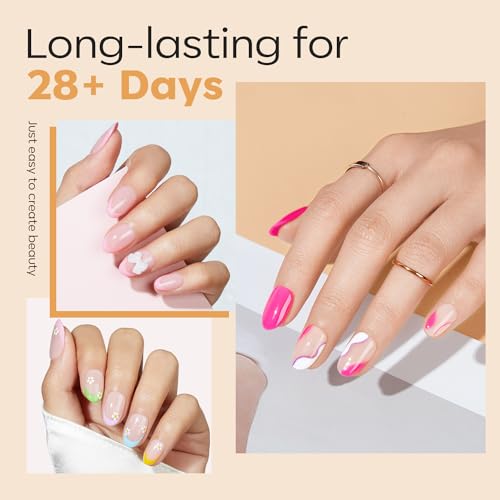 Modelones Short Oval Nail Tips, 216PCS Full Cover Gel Fake Nails
