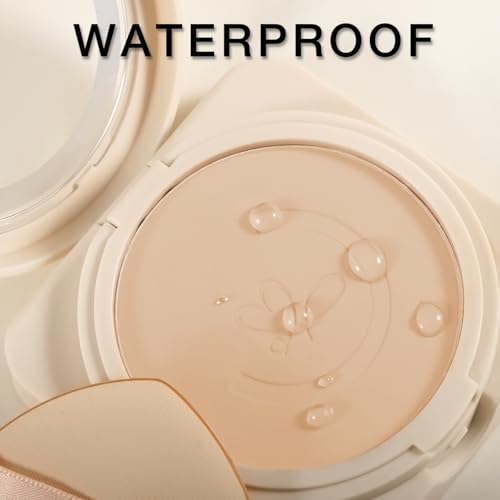 Matte Pressed Powder Compact with Puff – Wet & Dry Foundation