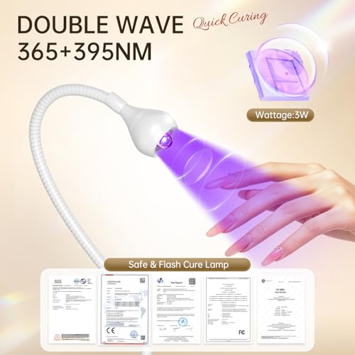AORAEM White UV Nail Lamp for Gel Nails, LED Manicure Light, 1 Count