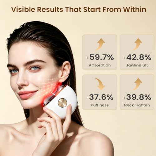 Topealk Red Light Microcurrent Gua Sha Facial & Neck Sculpting Device with Heat & Cold Therapy