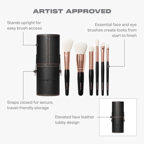 Morphe Rose Away 6-Piece Makeup Brush Set with Case