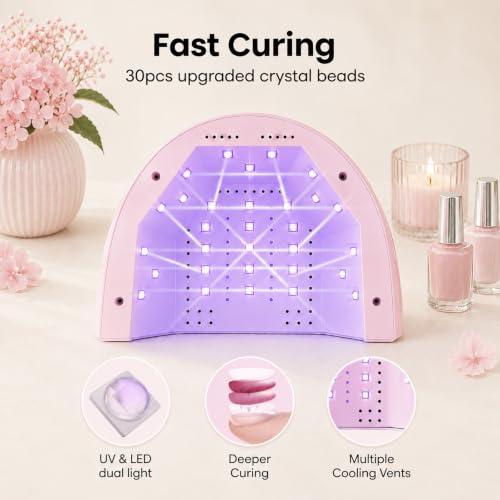 Beetles UV LED Nail Lamp Pink with 3 Timer Settings for Gel Nails