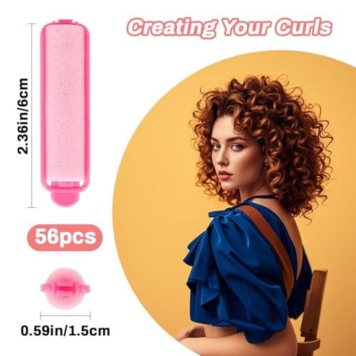 MAQIHAN 56PCS Foam Hair Rollers - Heatless Curlers for All Hair Types