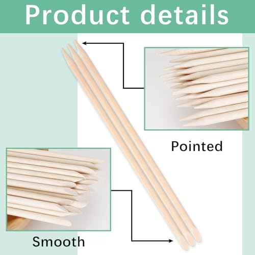 800 Pcs Orange Wood Sticks for Nails, Double Sided Multi-Use Wooden Cuticle Pusher Sticks Disposable Manicure Pedicure Tool Cuticle Stick for Nails, Eyebrow Waxing, Facial Hair Removal