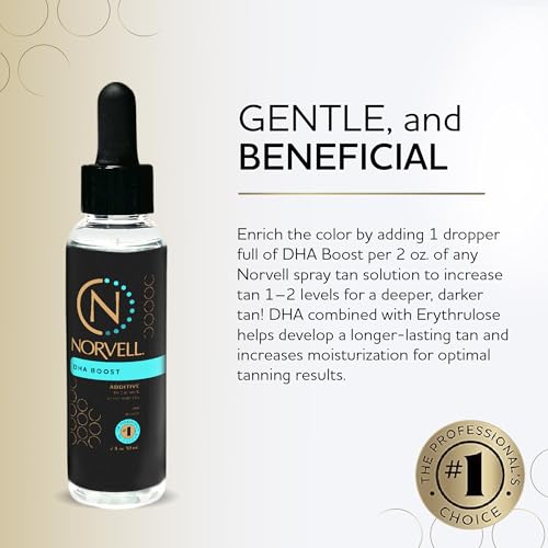 Norvell Spray Tan Solution DHA Boost Additive 2 oz ? Professional Sunless Tanning Solution Enhancer for Darker, Longer Lasting Color, Customizable Spray Tan Results, Easy Mix In Formula