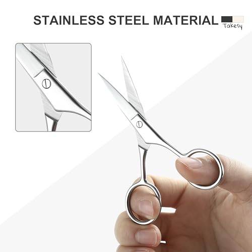 Women's 4-Inch Stainless Steel Eyebrow & Facial Hair Scissors - Small Beauty Trimmer