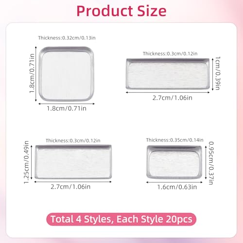 80 PCS Aluminum Empty Eyeshadow Pans - Refillable Cosmetic Organizer