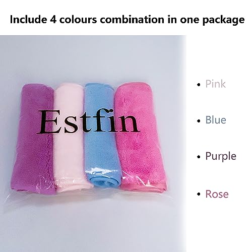 4 Pack Reusable Flannel Microfiber Makeup Remover Eraser Washcloths Face Facial Erase Cleansing Clean Cloth Towel, Chemical Free, Remove Makeup Instantly with Just Water Suitable for All Skin Types