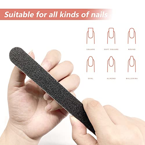 20 Pack Nail Files 100/180 Grit Double-Sided Emery Boards for Natural & Acrylic Nails