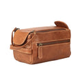 KomalC Premium Buffalo Leather Toiletry Bag for Men & Women With Water resistant Lining, Grooming Travel Pouch, Unisex Wash Bag for Toiletries, Gifts for Men and Women