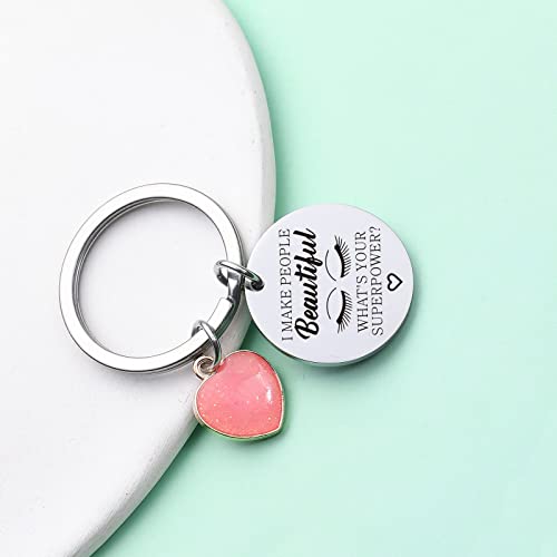 ZNOSVEI Lashes Keychain Lashes Girl Gift Eyelashes Artist Keychain Beautician Gift Makeup Lover Gift, Lashes Keychain, Standard