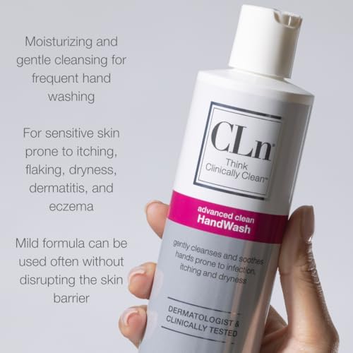 CLn¢ç HandWash - Advanced Hygiene for Hands, Formulated with Glycerin, for Sensitive Skin Prone to Hand Dermatitis, Redness, Irritation, Eczema, and Rash, Fragrance-Free, 8 fl oz