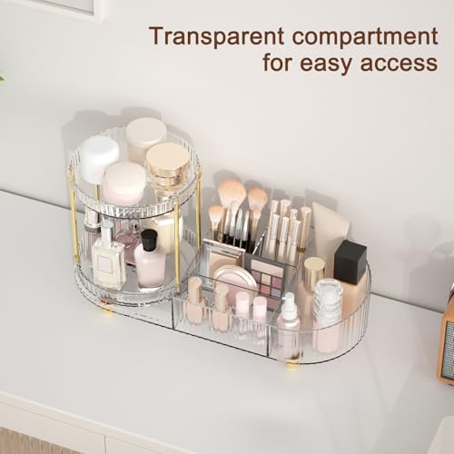 Rotating Makeup Organizer with 5 Compartments | Perfume Tray