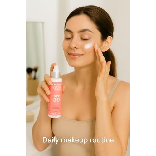 Sunscreen for face - Advanced Protection SPF 30, Full Spectrum UVA/UVB, Fragrance-Free, Lightweight, Vitamins C,E, Zinc Oxide, Japanese Green Tea, Gingko Biloba, Ginseng, Licorice Extracts 3.3 FL.OZ