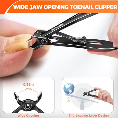 Toenail Clippers for Seniors Thick Toenails,2024 New Large Slanted Nail Clippers for Men Thick Ingrown Nails with Wide Opening, Angled Head Nail Clipper Cutter with Catcher