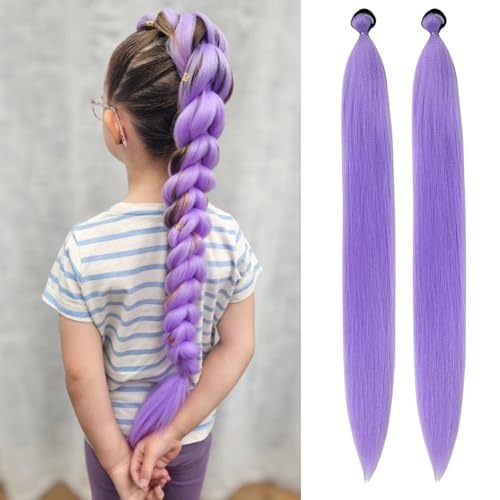Light Purple Braiding Hair Extensions for Festivals & Cosplay - Pack of 2