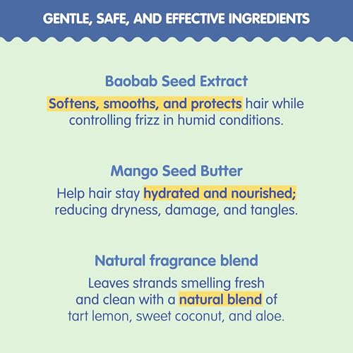TUBBY TODD Hair Detangler Spray for Kids - Hair Detangling Spray with Baobab & Coconut Oil - Gentle & Moisturizing Kids Hair Detangler Spray - 8.5oz, 2 Pack - Lemon Cr?me