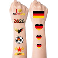 Germany Flag Temporary Tattoos - 10 Sheets Waterproof Stickers
