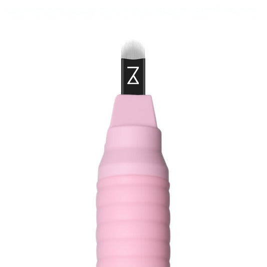 M Mellie's Signature Microblading Eyebrow Pen (Pack of 10) - Disposable Microblading Pen with Sterilized Blade, Comfortable Rubber Grip and Pigment Sponge for Flawless Bro (U18 NANO .15mm, Pink)