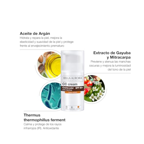 Bella Aurora CC Cream SPF50 Medium Shade 30ml