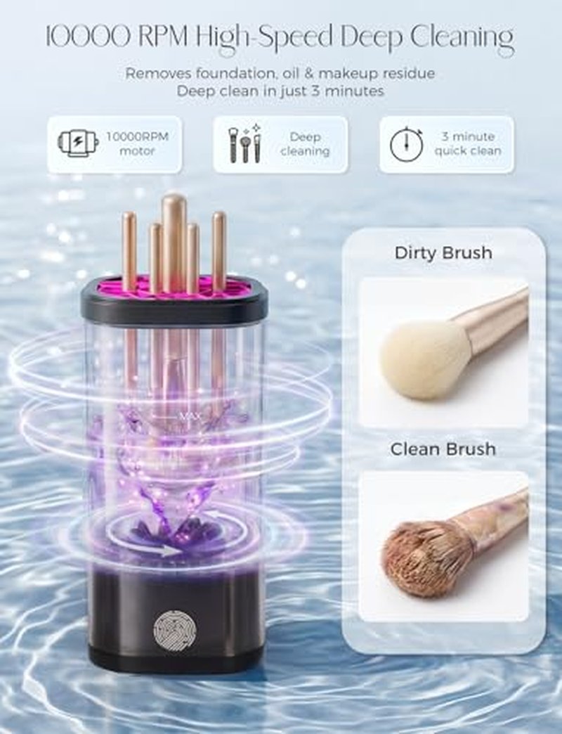 Electric Makeup Brush Cleaner - 3 in 1 Rechargeable Tool