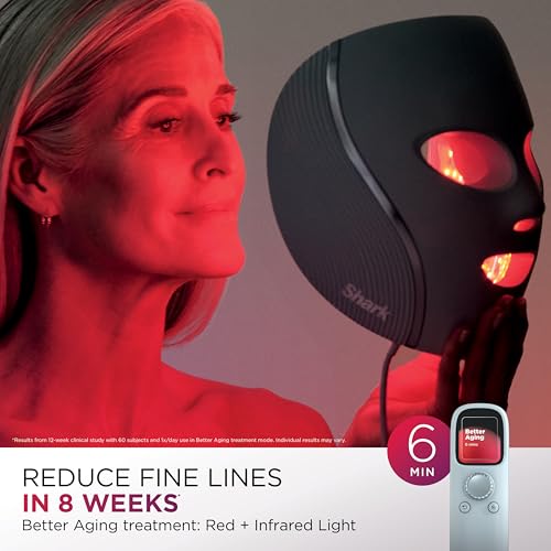 Shark CryoGlow LED Face Mask with Under-Eye Cooling, Blue Frost
