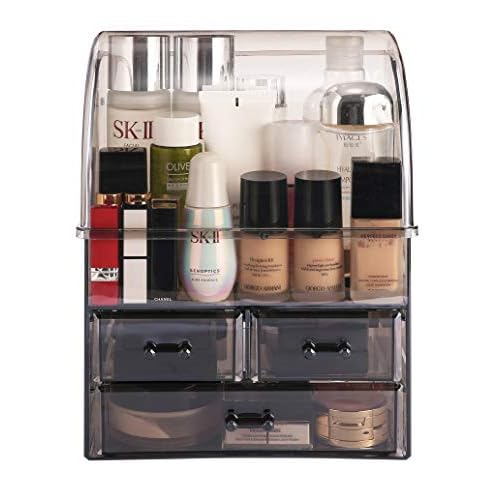 MOOCHI Professional Large Cosmetic Makeup Organizer Dust Water Proof Cosmetics Storage Display Case with Drawers