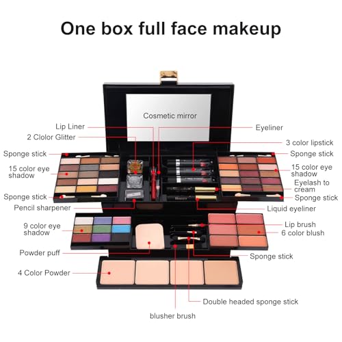 Coliusa 58-Color Professional Makeup Palette Kit for Women