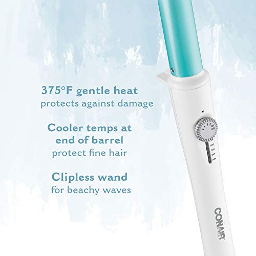 Conair OhSoKind For Fine Hair 1-inch Curling Wand, Straight wand produces flawless waves