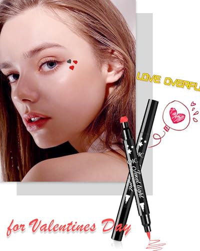 Dual-Ended Heart Stamp Eyeliner - Waterproof Liquid Liner 2Pc