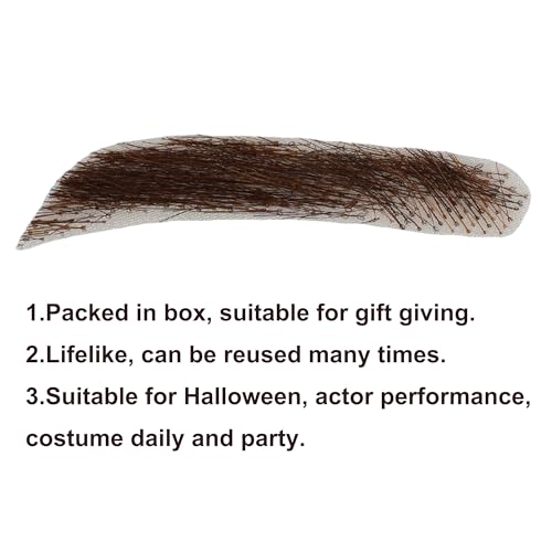 Human Hair Lace Based False Eyebrow for Men One Pair of Brown Fake Eyebrows£¨Brown£©