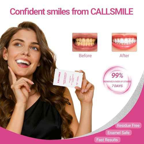 CALLSMILE Teeth Whitening Strips Kit 16 Treatments - Whitening Strips for Sensitive People, Fast Remove Smoking, Coffee, Wine Stains, White Strips for Teeth Whitening (32 Strips)