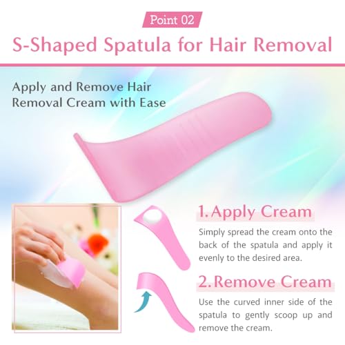 Hair Removal Aid Kit: 3 Body Sponges & Depilatory Cream Spatula - Gentle on Skin, 100% PVA Material, for Men & Women