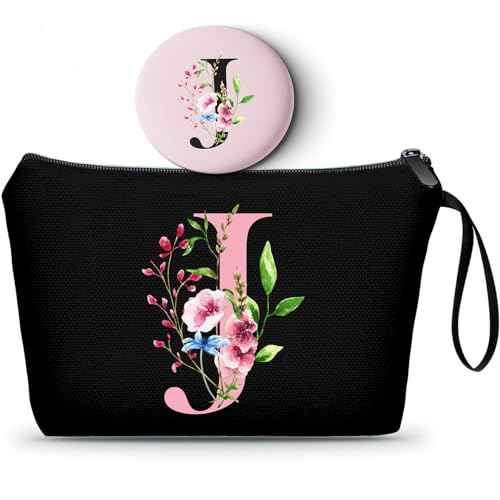 Birthday Friendship Womens Bridesmaid Proposal Coolest Gifts for Sister Teacher Coworkers Bride Personalized Travel Makeup Cosmetic Bag with Mirror Valentines Mothers Day Christmas Graduation J