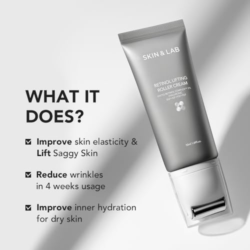[SKIN&LAB] Wrinkle and Pore Care Skincare Set: Includes Retinol Roller Cream and Niacinamide Serum